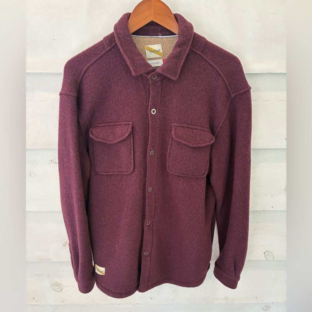 Tracksmith New England Overshirt In Wine Men’s Medium